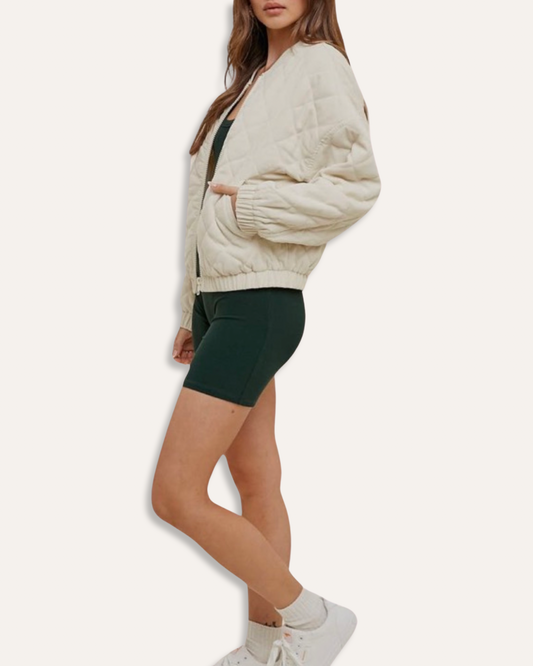 Quilted Corduroy Bomber Jacket