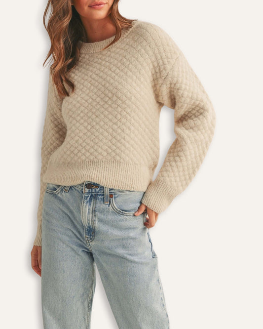 Mini Pompom Textured Sweater