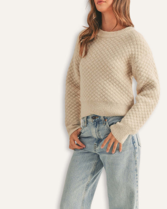 Mini Pompom Textured Sweater
