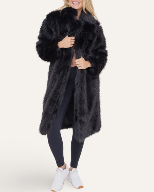 Longline Faux Fur Coat